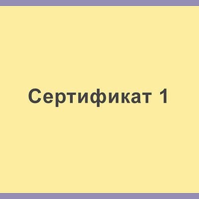 Сертификат 1